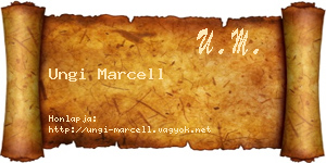 Ungi Marcell névjegykártya
